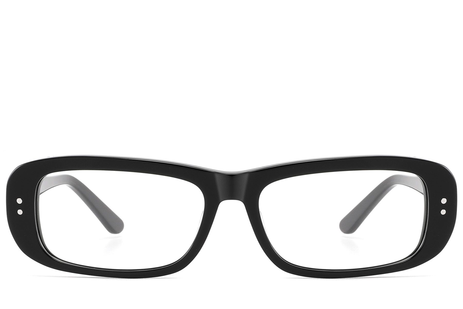 Rectangular Black Acetate Glasses #BS2607-0286