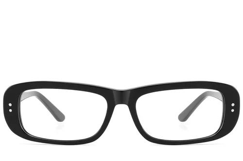 Lunettes rectangulaires en acétate noir #BS2607-0286