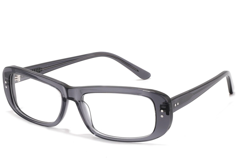 Rectangular Gray Acetate Glasses #BS2607-0287