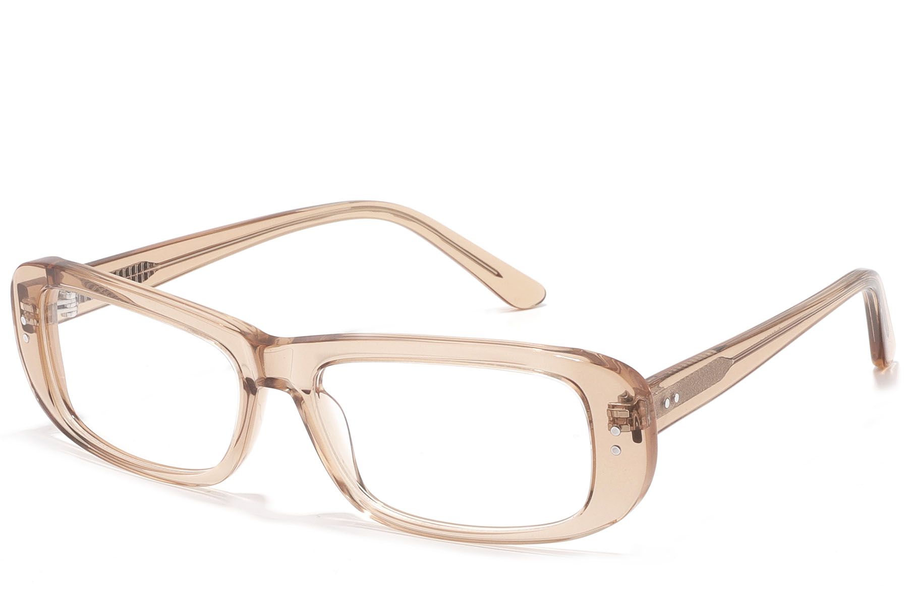 Rectangular Brown Acetate Glasses #BS2607-0288