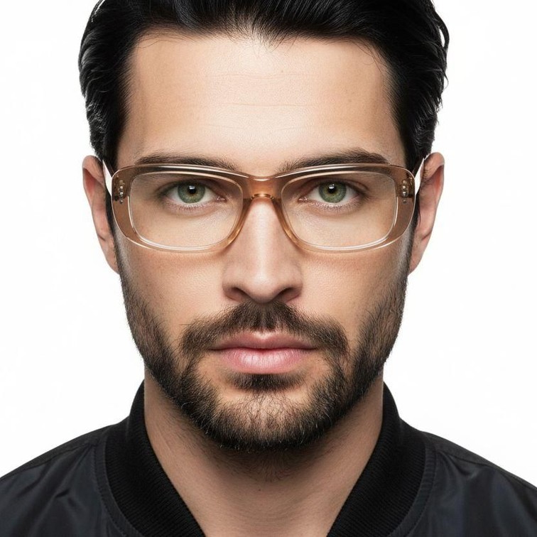 Rectangular Brown Acetate Glasses #BS2607-0288