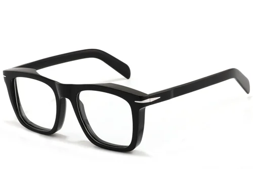Lunettes rectangulaires en acétate noir #BS2607-0298