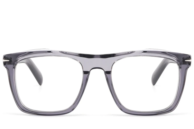 Rectangular Gray Acetate Glasses #BS2607-0300