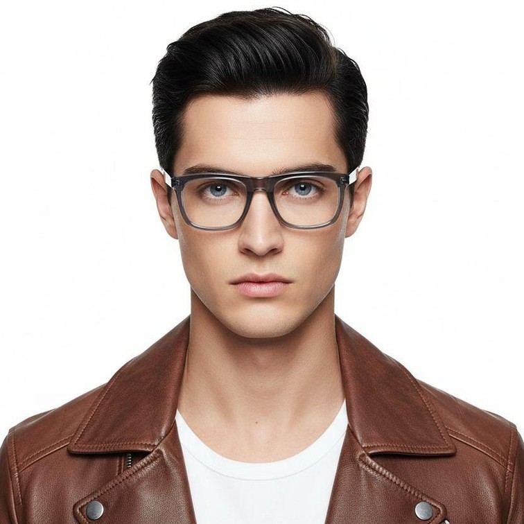 Rectangular Gray Acetate Glasses #BS2607-0300