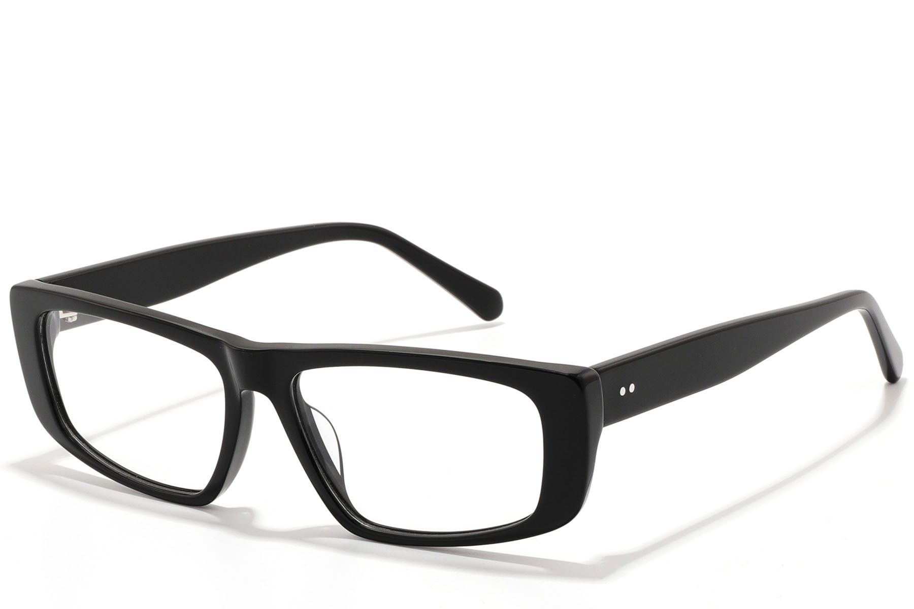 Rechteckige schwarze Acetatbrille #BS2607-0304