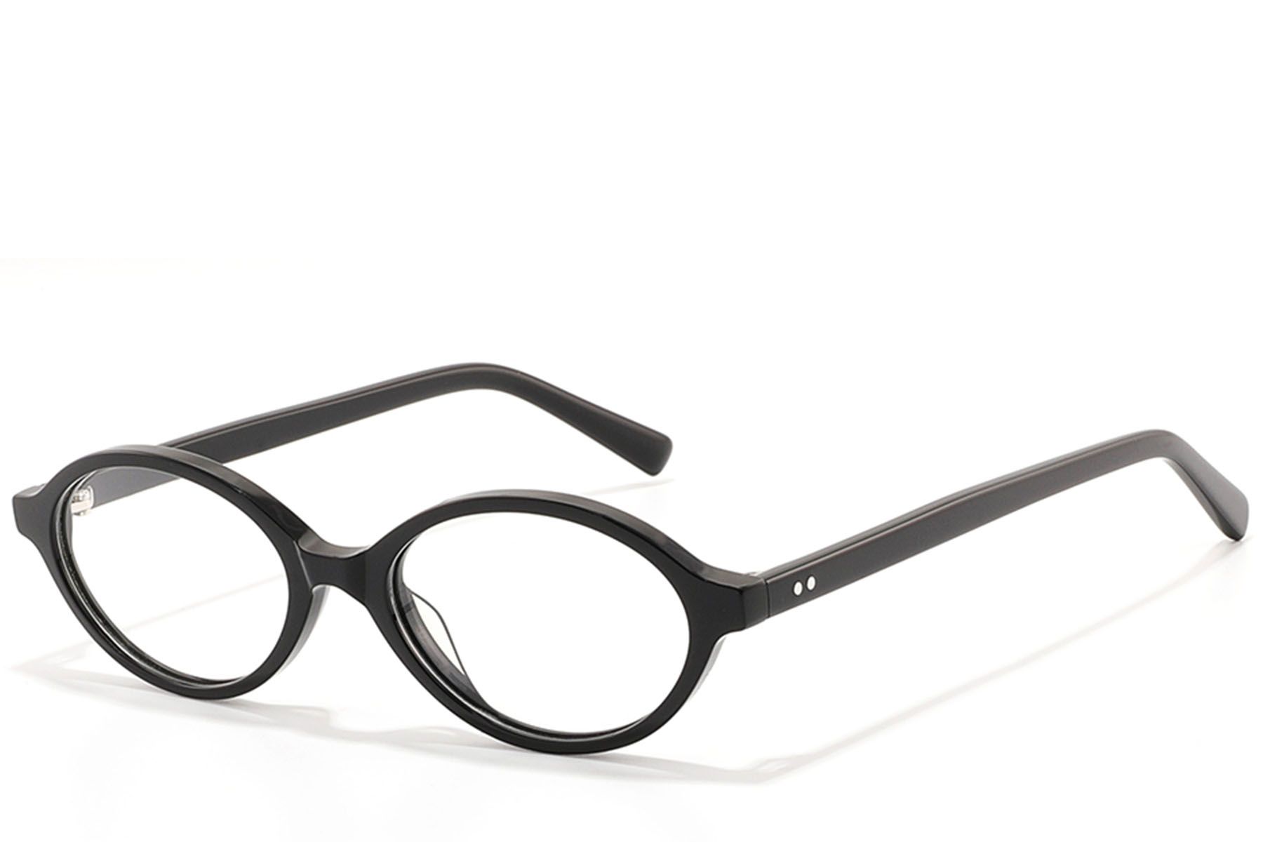 Oval Black Acetate Glasses #BS2607-0309