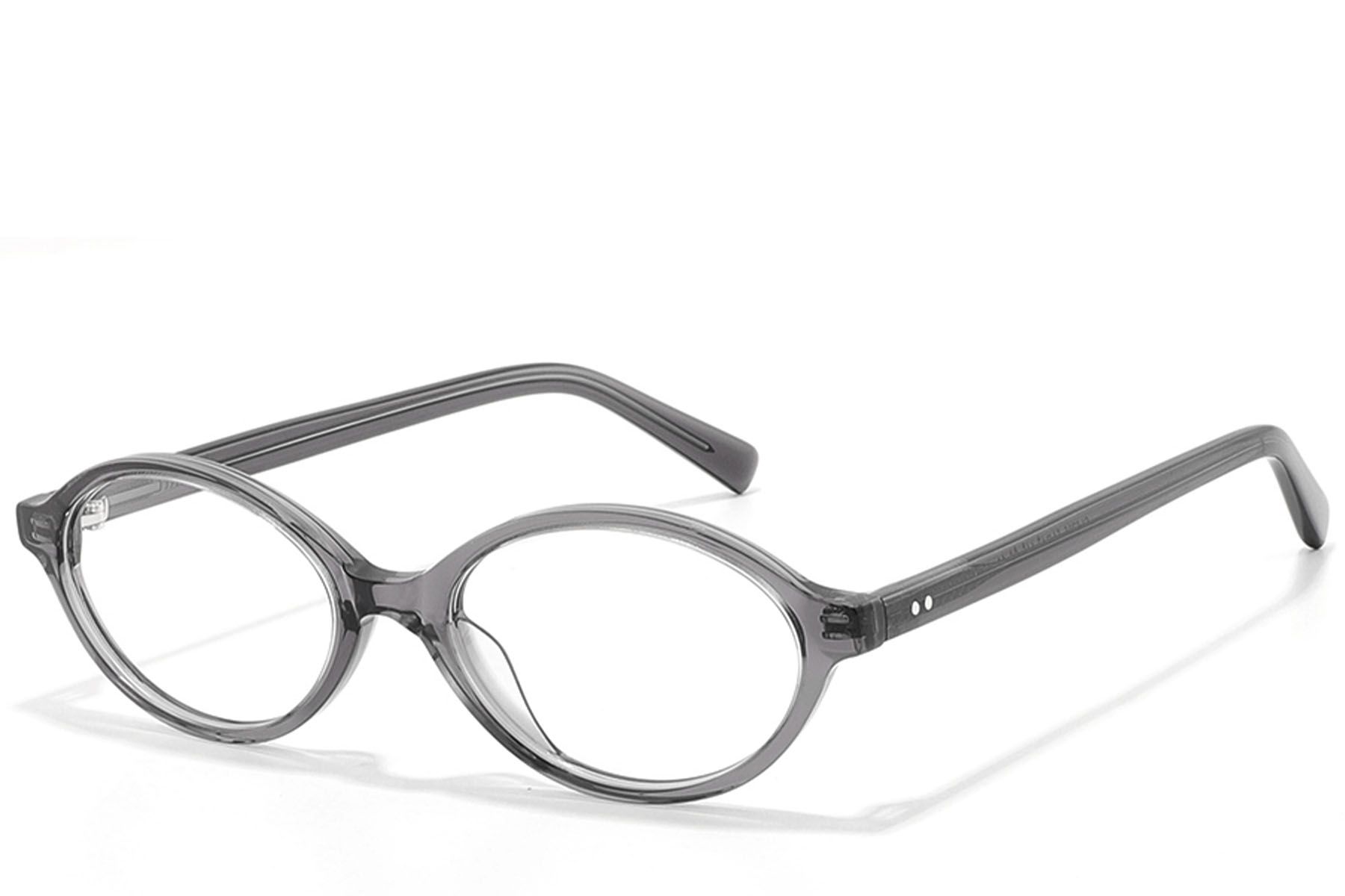 Oval Gray Acetate Glasses #BS2607-0310