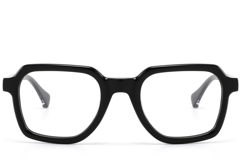 Rectangular Black Acetate Glasses #BS2607-0319