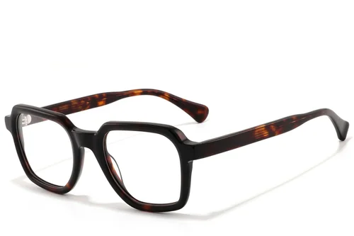 Lunettes rectangulaires en acétate écaille de tortue #BS2607-0320