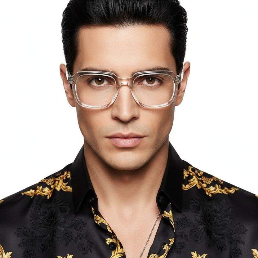 Rectangular Transparent Acetate Glasses #BS2607-0321