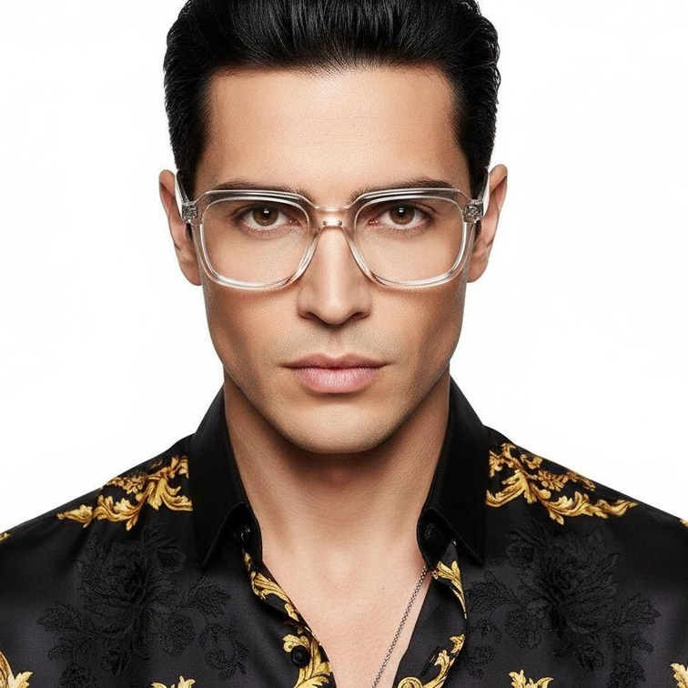 Rechteckige, transparente Acetatgläser #BS2607-0321