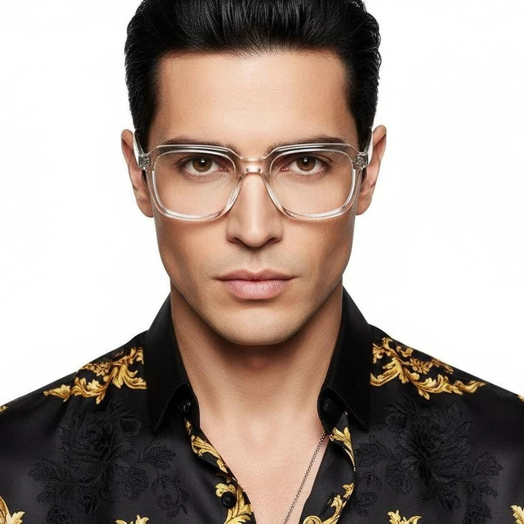 Gafas rectangulares de acetato transparente #BS2607-0321
