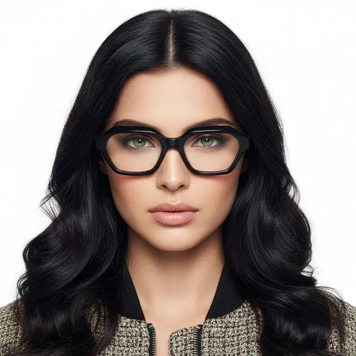 Lunettes géométriques en acétate noir #BS2607-0322