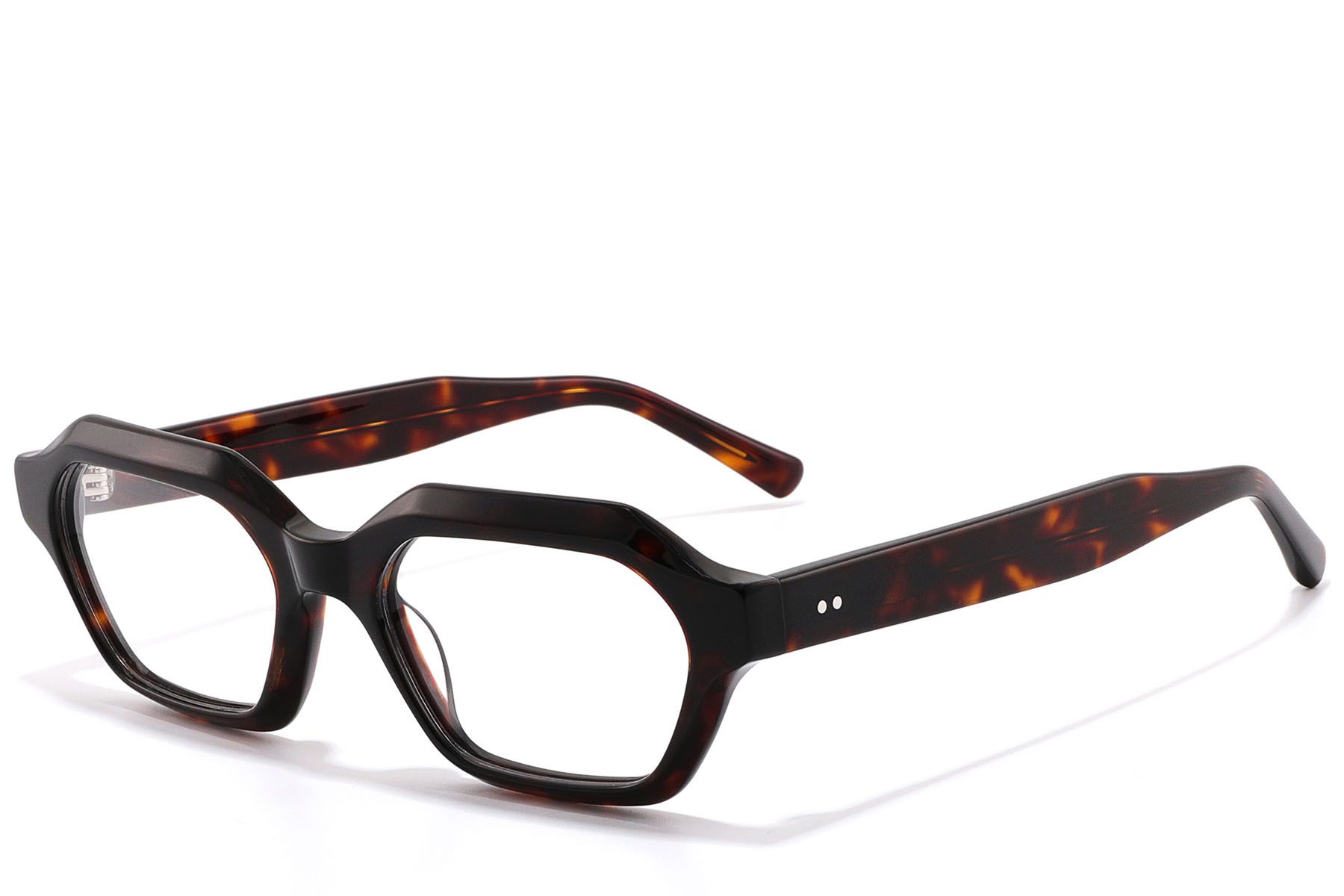 Geometric Tortoiseshell Acetate Glasses #BS2607-0323