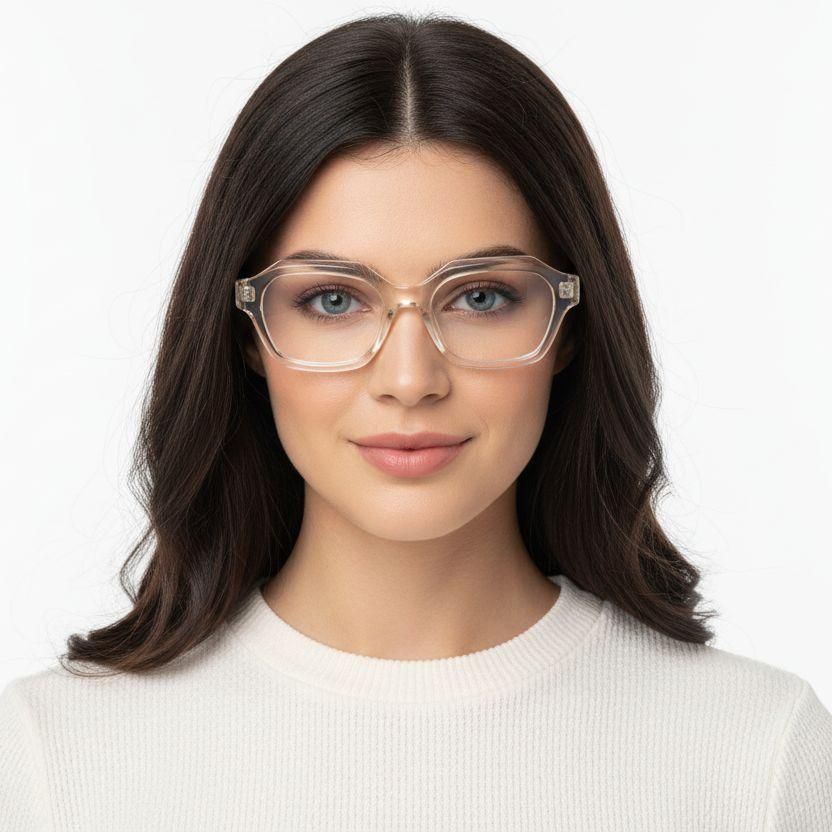 Geometrische, transparente Acetatgläser #BS2607-0324