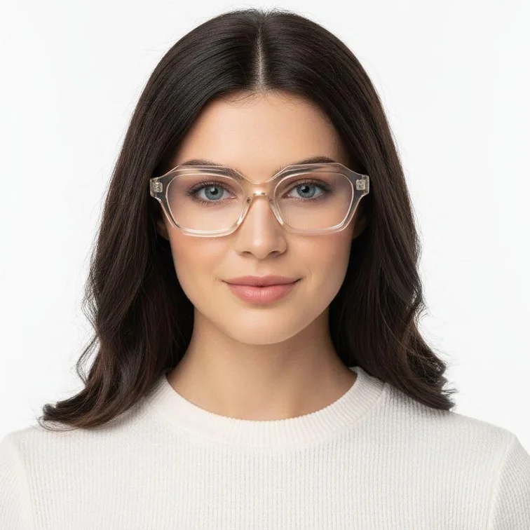 Geometric Transparent Acetate Glasses #BS2607-0324