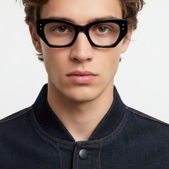 Gafas geométricas de acetato negro #BS2607-0328