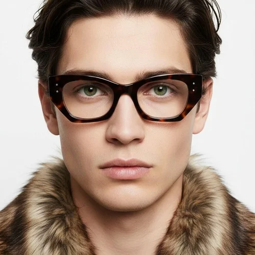 Geometric Tortoiseshell Acetate Glasses #BS2607-0330