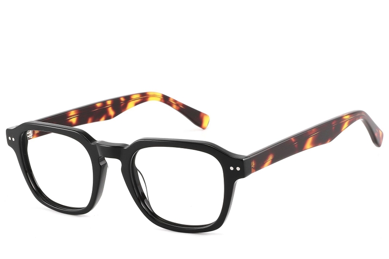 Rectangular Black Acetate Glasses #BS2607-0331