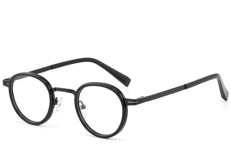 Gafas redondas de acetato negro #BS2607-0334