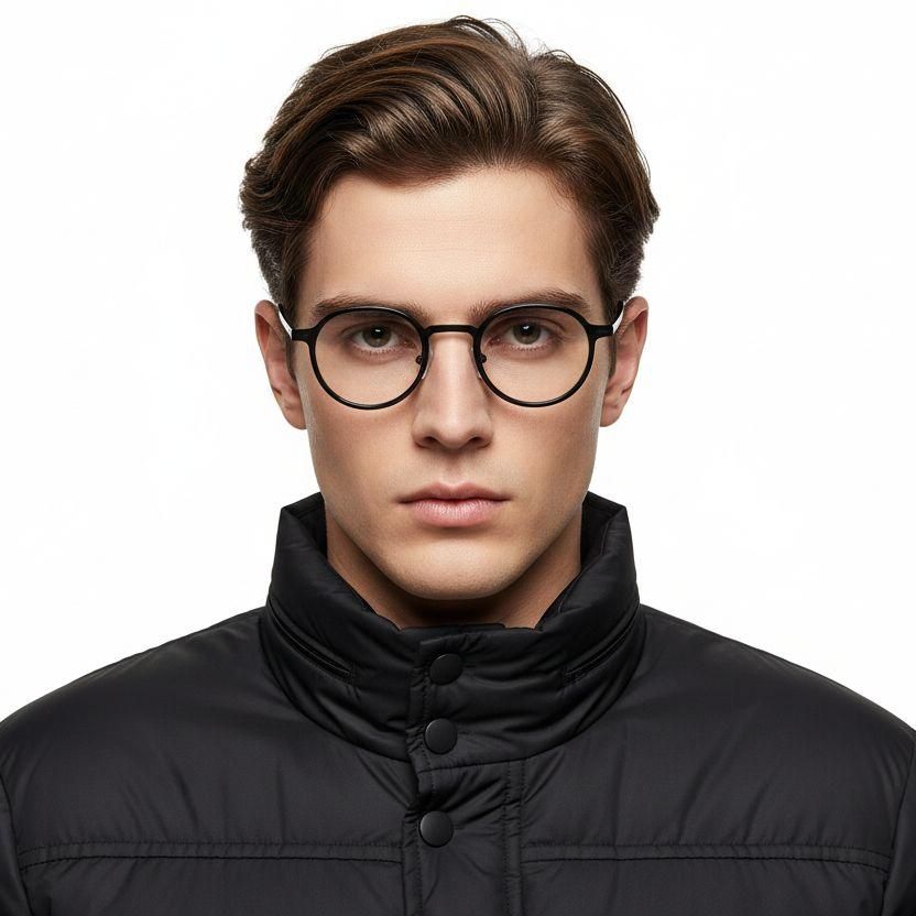 Round Black Acetate Glasses #BS2607-0334