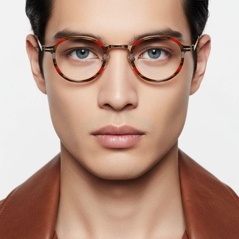 Round Tortoiseshell Acetate Glasses #BS2607-0335