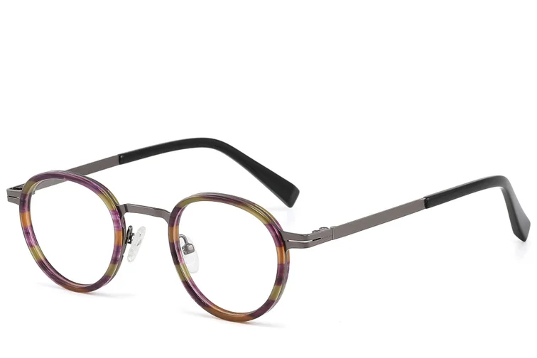 Round Brown Acetate Glasses #BS2607-0336