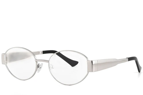 Oval Gray Acetate Glasses #BS2607-0338