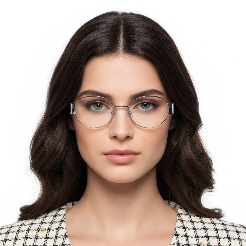 Oval Gray Acetate Glasses #BS2607-0338