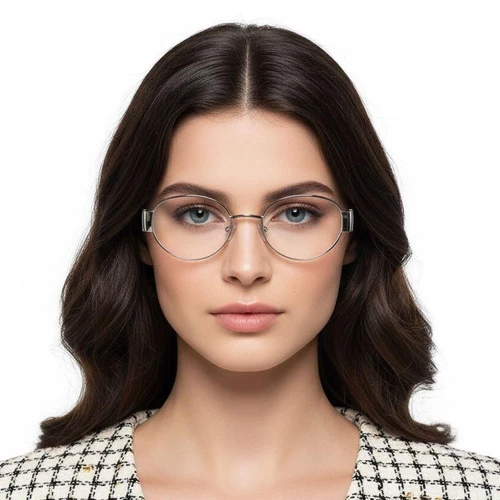 Oval Gray Acetate Glasses #BS2607-0338