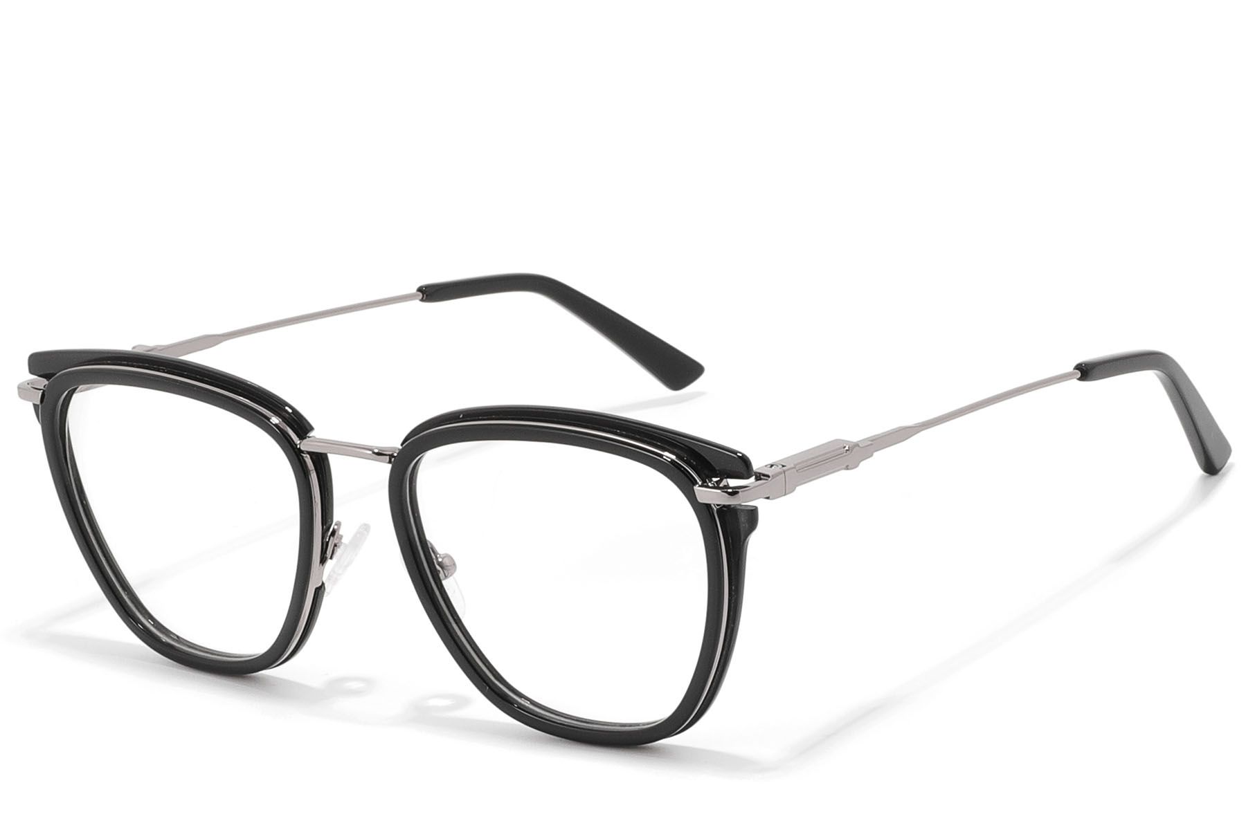 Rectangular Black Acetate Glasses #BS2607-0340