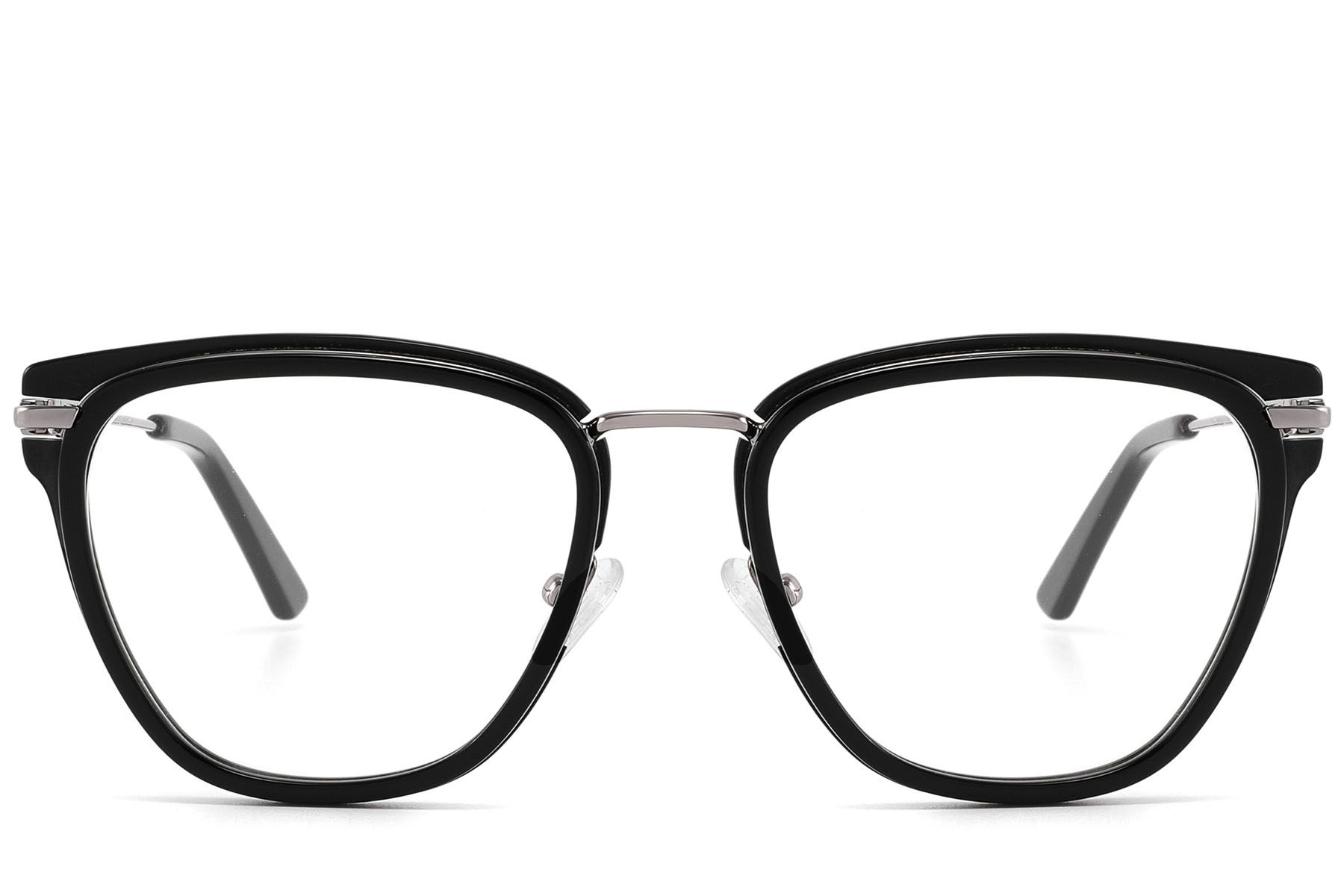 Rectangular Black Acetate Glasses #BS2607-0340