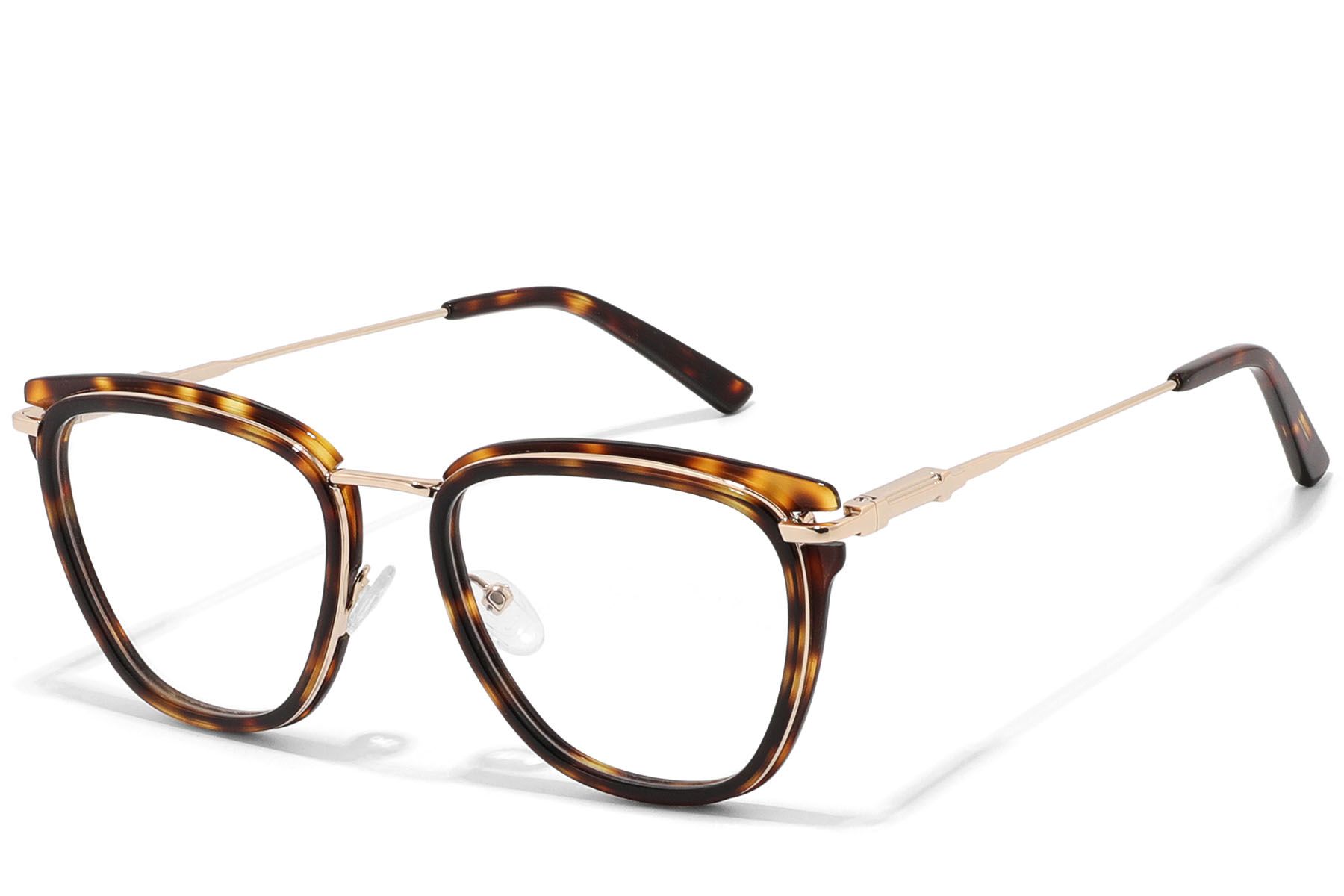Rectangular Tortoiseshell Acetate Glasses #BS2607-0341