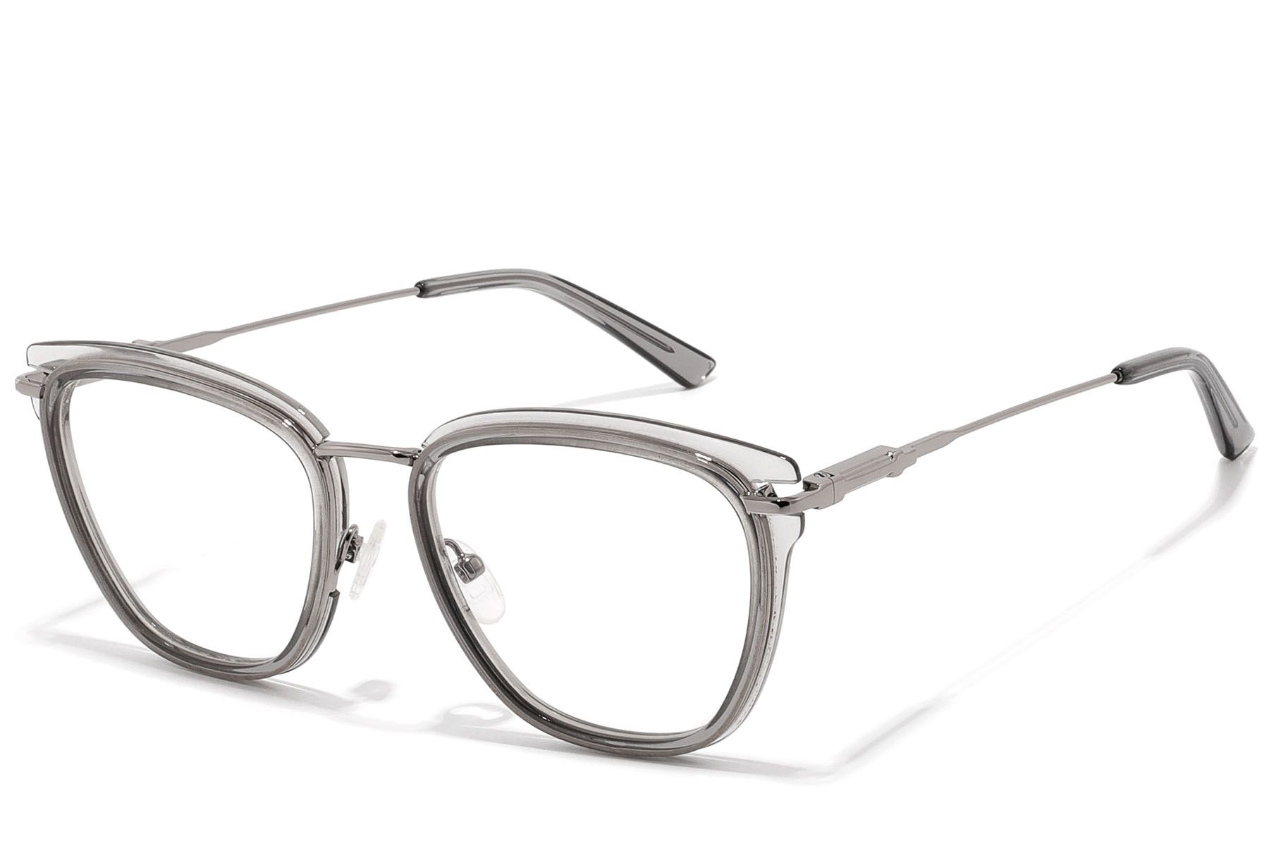 Rectangular Gray Acetate Glasses #BS2607-0342
