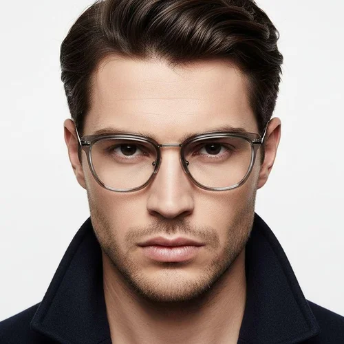 Lunettes rectangulaires en acétate gris #BS2607-0342
