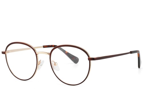 Round Brown Acetate Glasses #BS2607-0348