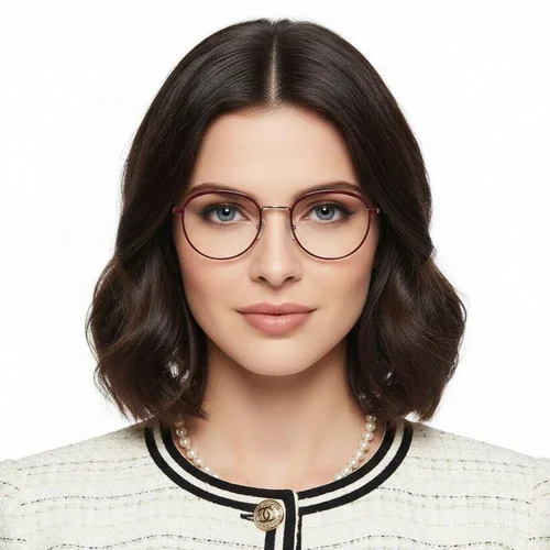 Round Brown Acetate Glasses #BS2607-0348