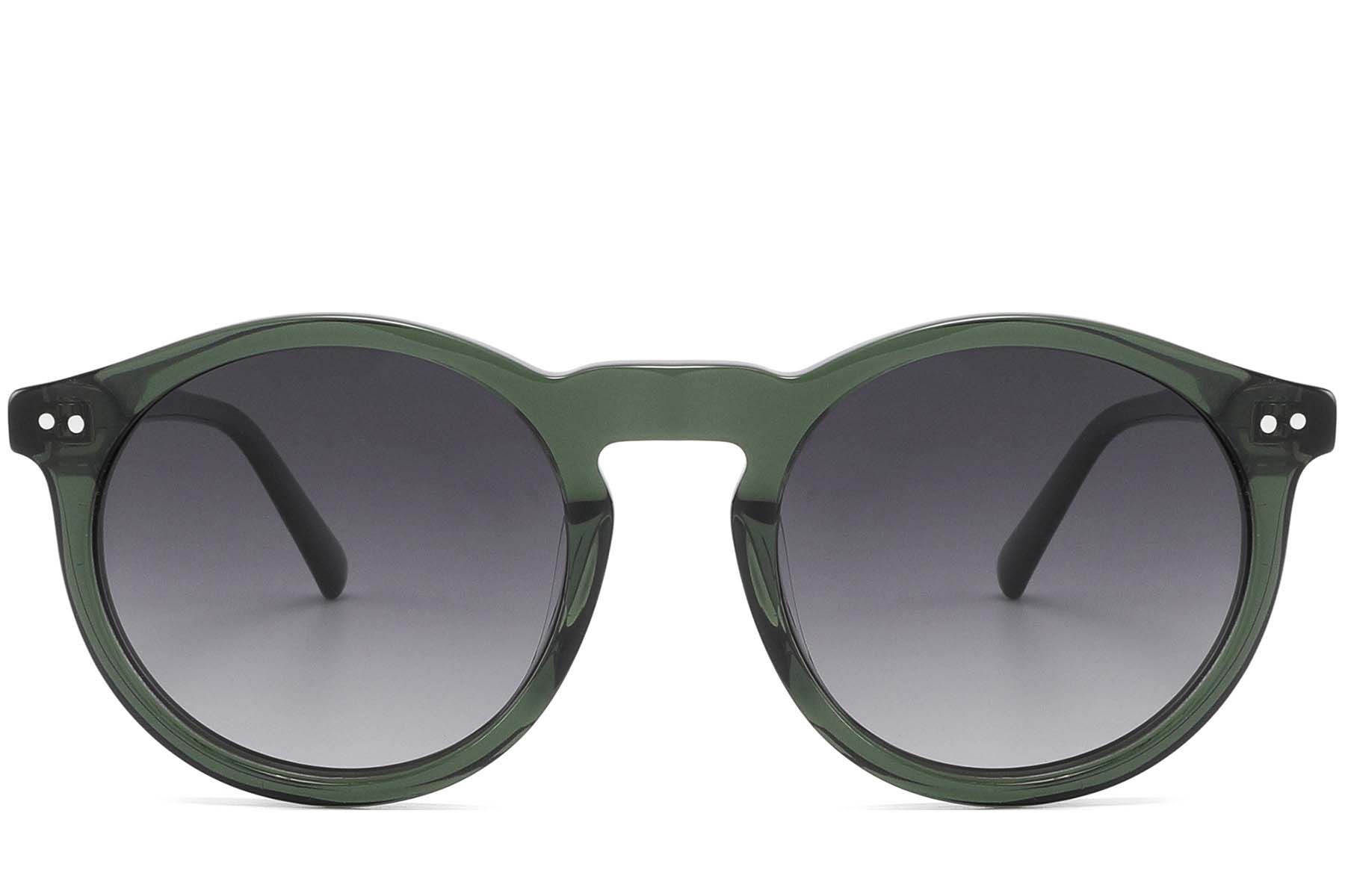 Oval Green Acetate Sunglasses #BS2607-0349