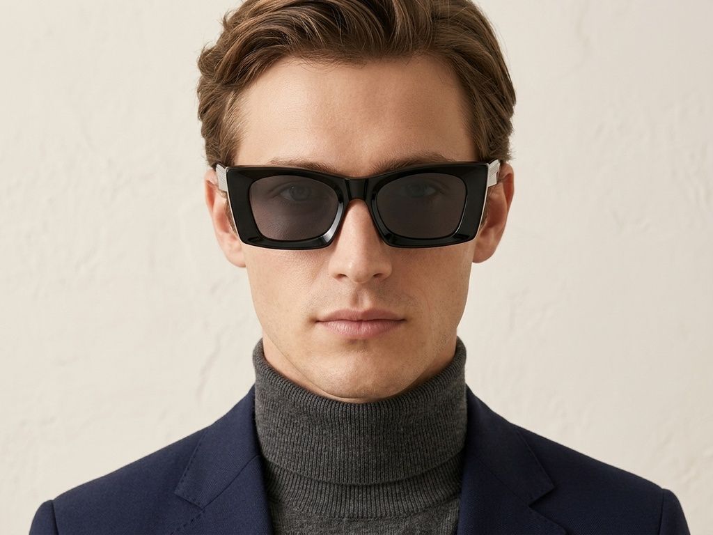 Butterfly Black Acetate Sunglasses #BS2607-0356