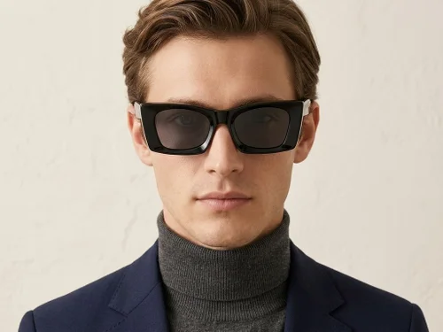 Lunettes de soleil papillon en acétate noir #BS2607-0356