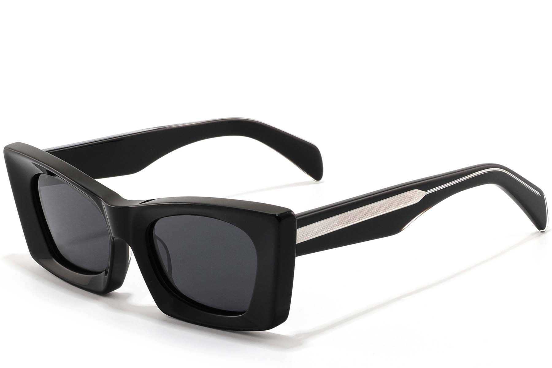 Butterfly Black Acetate Sunglasses #BS2607-0356