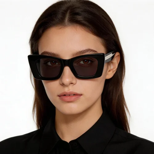 Lunettes de soleil papillon en acétate noir #BS2607-0356