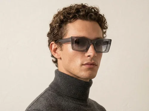 Lunettes de soleil papillon en acétate gris #BS2607-0358