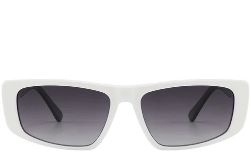 Lunettes de soleil aviateur en acétate blanc #BS2607-0359