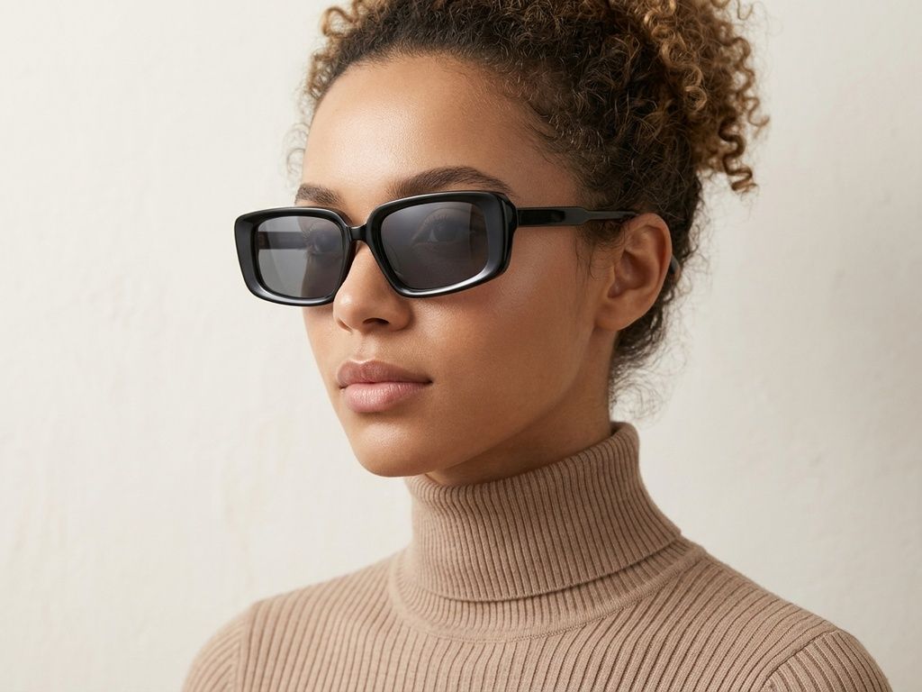 Butterfly Black Acetate Sunglasses #BS2607-0362
