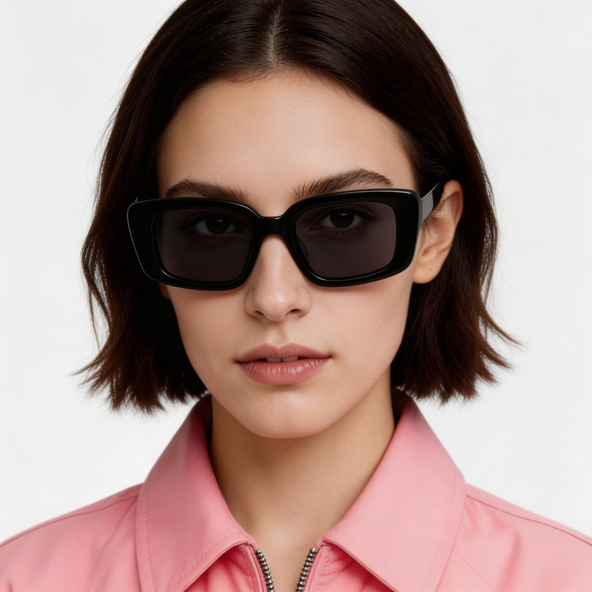 Vlinderzonnebril van zwart acetaat #BS2607-0362