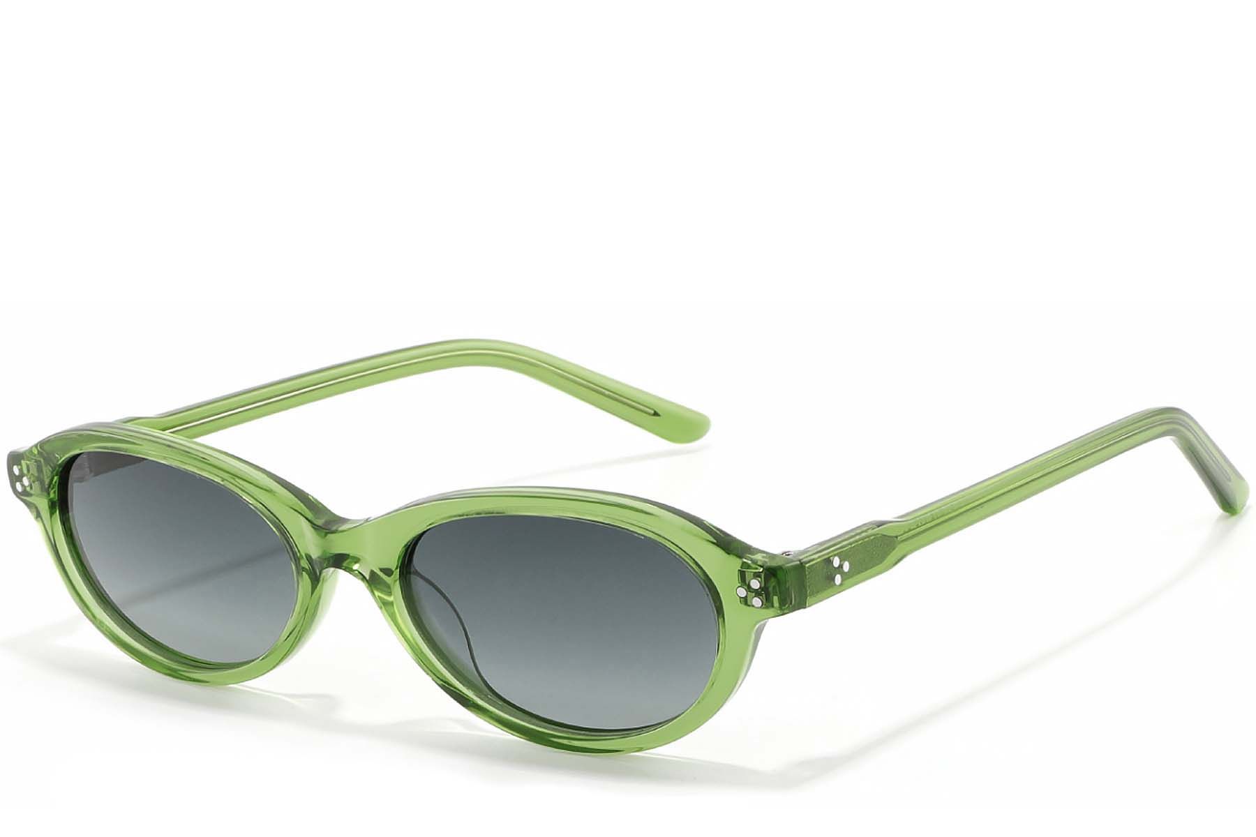 Oval Green Acetate Sunglasses #BS2607-0369