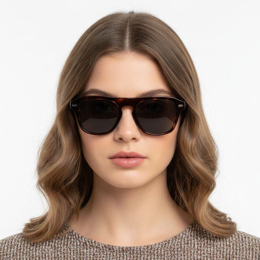 Gafas de sol estilo aviador de acetato con montura carey n.° BS2607-0371