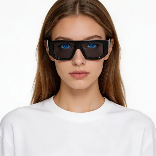 Lunettes de soleil aviateur en acétate noir #BS2607-0376