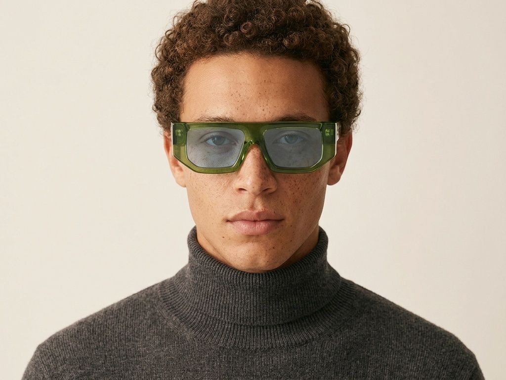 Gafas de sol de acetato verde aviador n.° BS2607-0377
